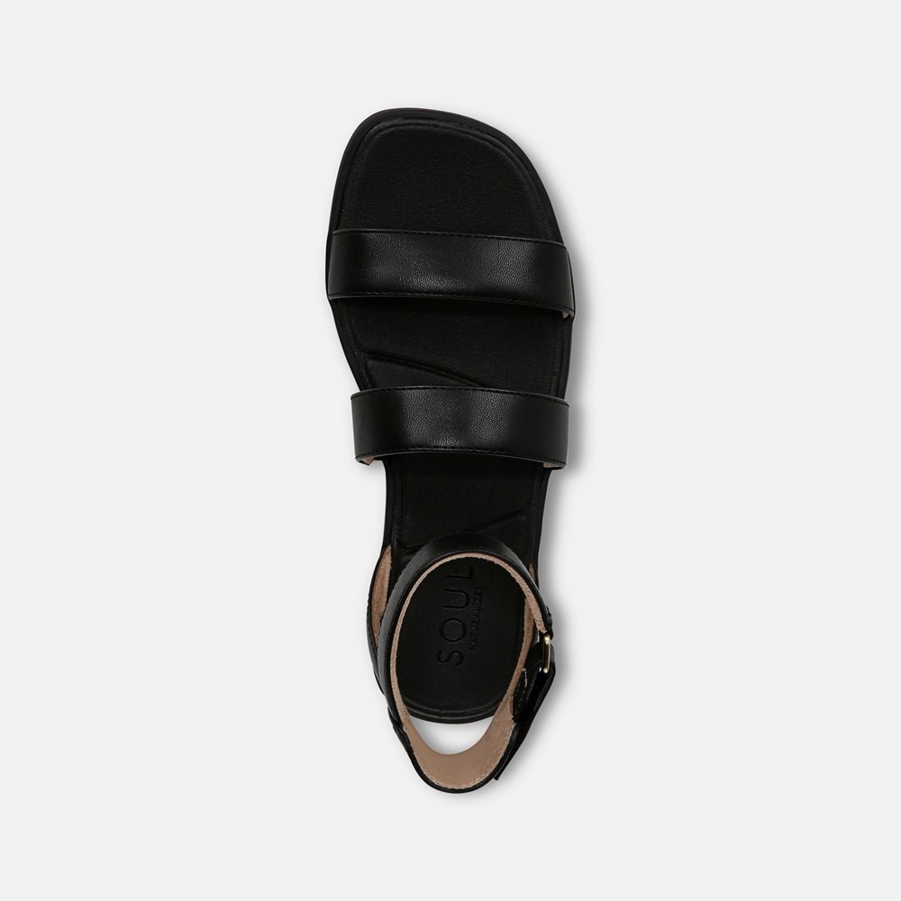 Naturalizer SOUL Fiesta Strappy Sandal - Black Faux Leather