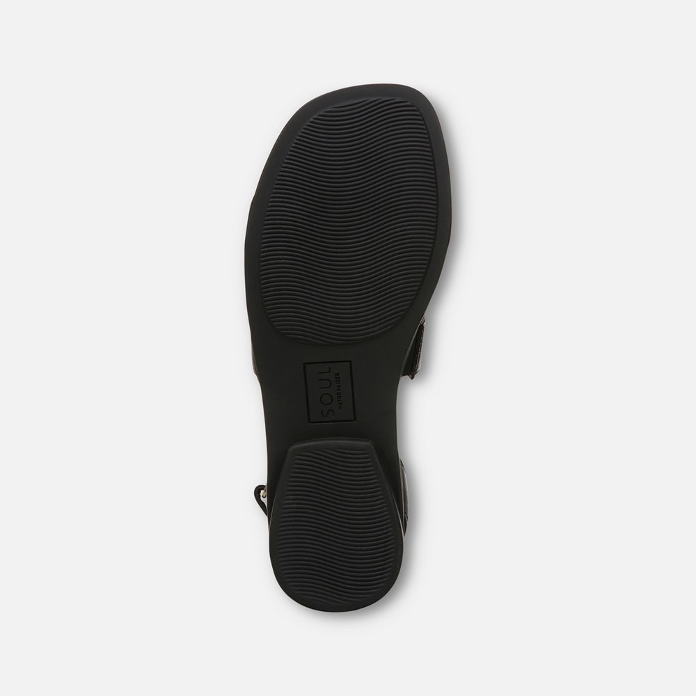 Naturalizer SOUL Fiesta Strappy Sandal - Black Faux Leather