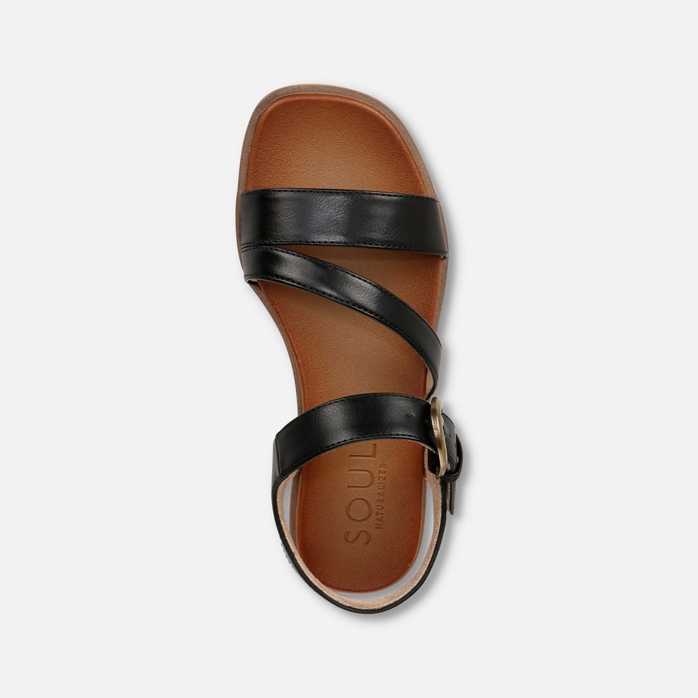 Naturalizer SOUL Jayvee Sandal - Black Faux Leather
