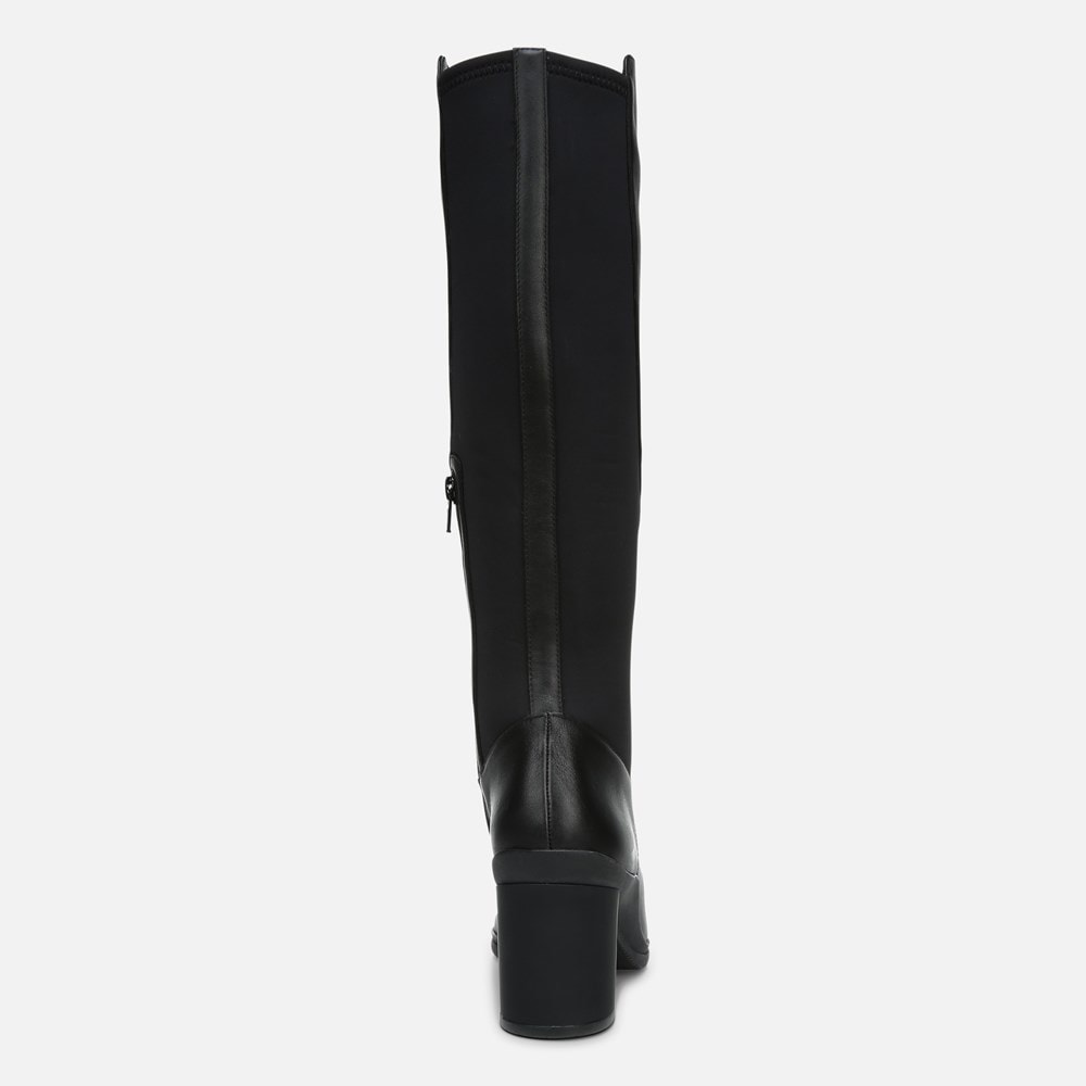 Naturalizer Axel Weatherproof Knee High Boot - Black Leather/Fabric