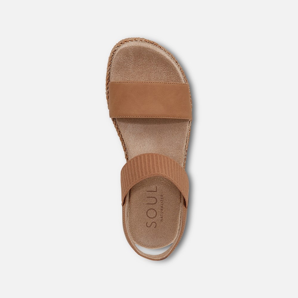 Naturalizer SOUL Diana Strappy Sandal - Cookie Dough Faux Leather