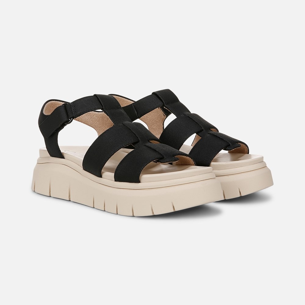 Naturalizer SOUL Pippa Sandal - Black Faux Leather