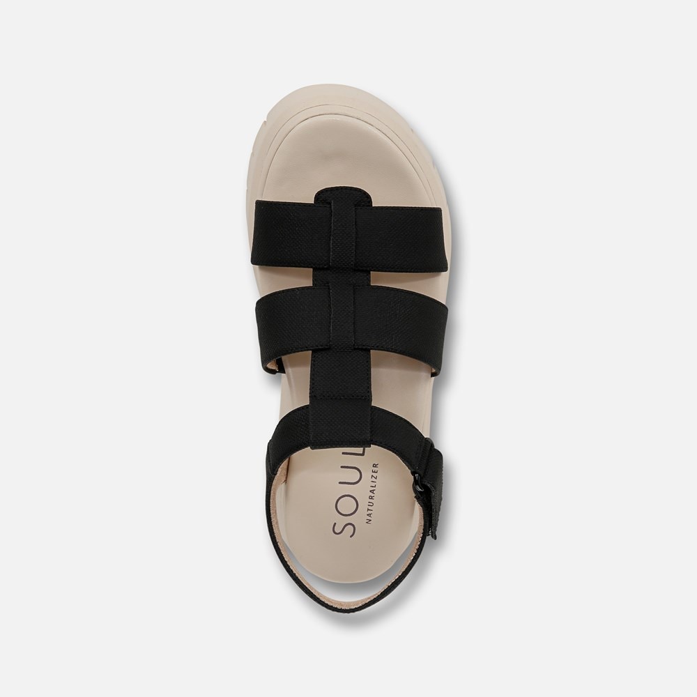 Naturalizer SOUL Pippa Sandal - Black Faux Leather