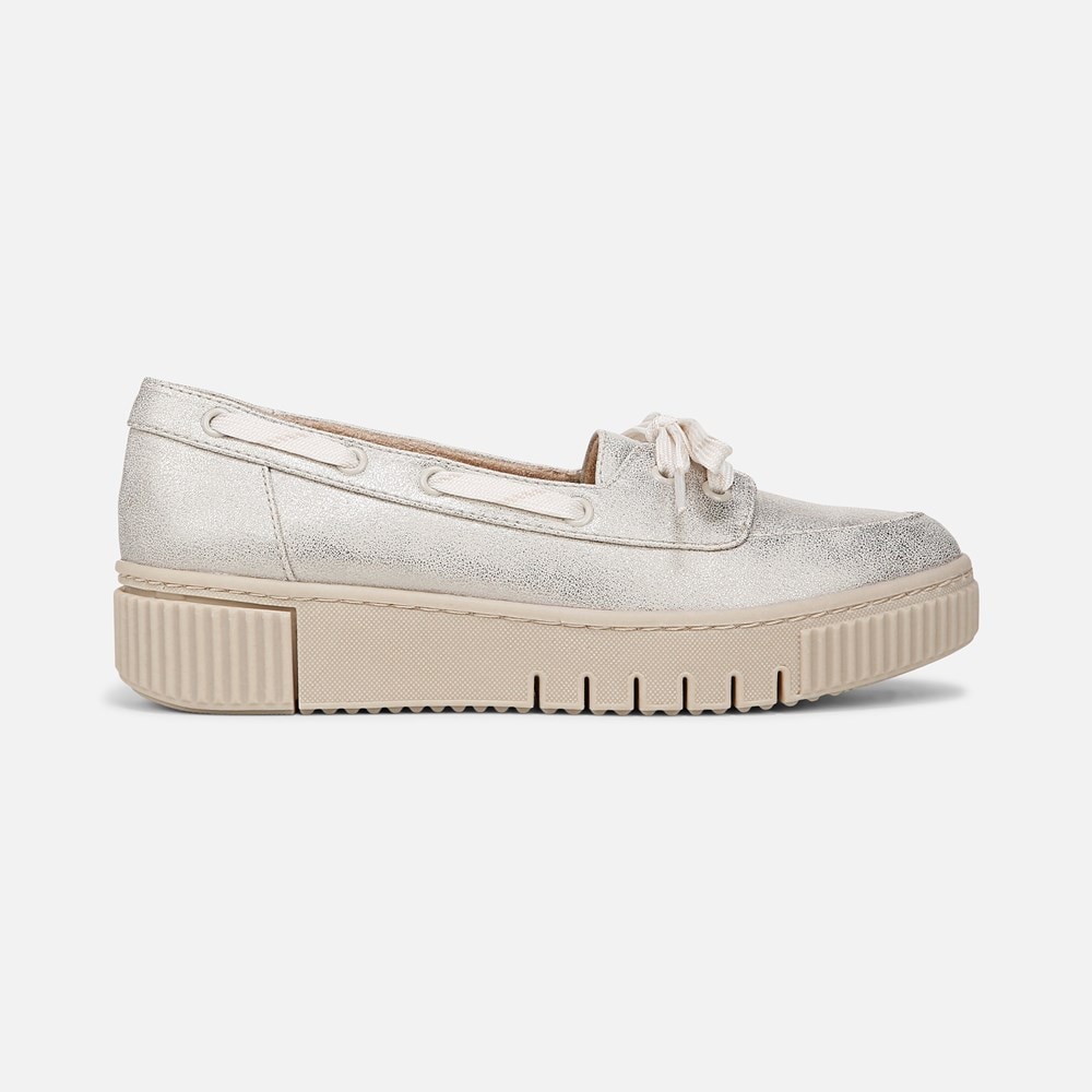 Naturalizer SOUL Tia Boat Shoe - Light Gold Metallic Faux Leather