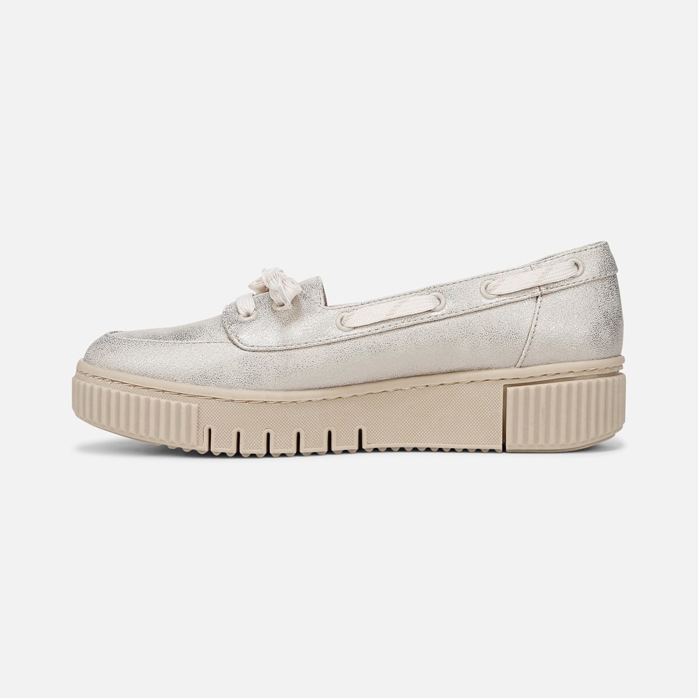Naturalizer SOUL Tia Boat Shoe - Light Gold Metallic Faux Leather