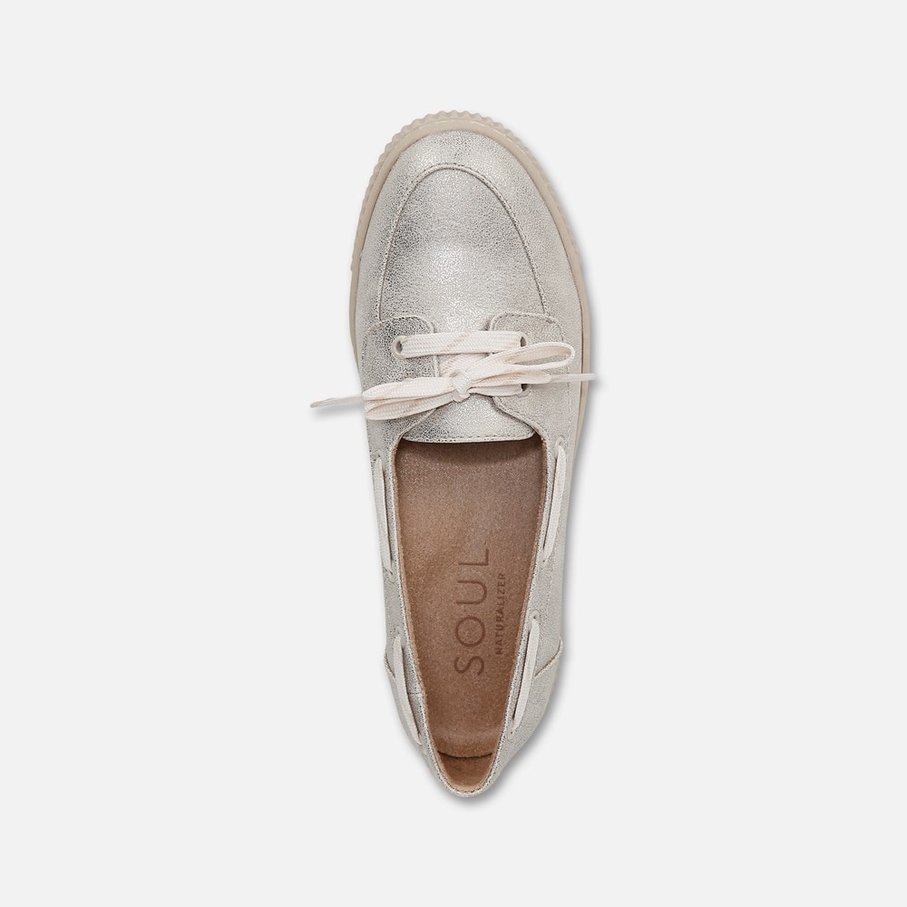 Naturalizer SOUL Tia Boat Shoe - Light Gold Metallic Faux Leather