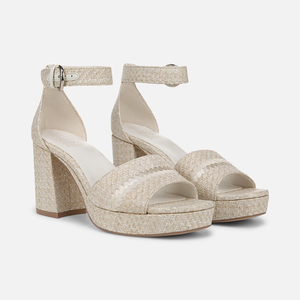 Naturalizer Pearlyn Dress Sandal - Eggshell Beige Raffia