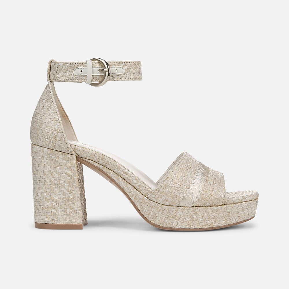 Naturalizer Pearlyn Dress Sandal - Eggshell Beige Raffia