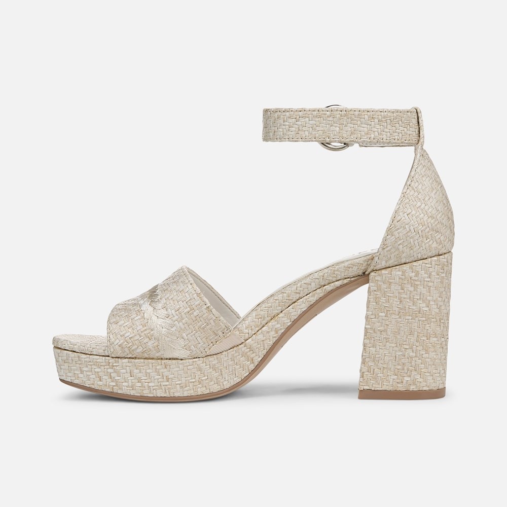 Naturalizer Pearlyn Dress Sandal - Eggshell Beige Raffia