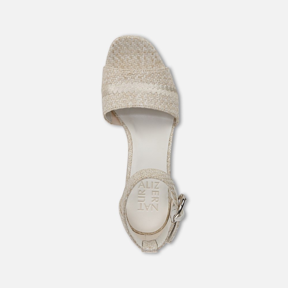Naturalizer Pearlyn Dress Sandal - Eggshell Beige Raffia