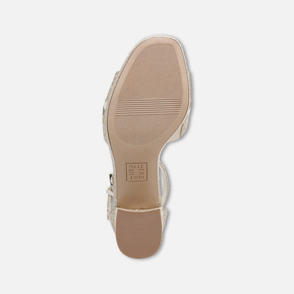 Naturalizer Pearlyn Dress Sandal - Eggshell Beige Raffia