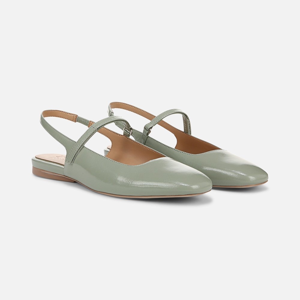 Naturalizer Connie Mary Jane Slingback Flat - Pistachio Green Leather