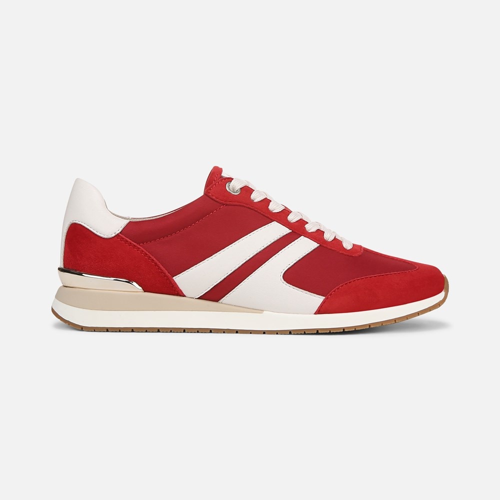 Naturalizer Lorena Lace Up Sneaker - Deep Red Fabric \\u0026 Suede