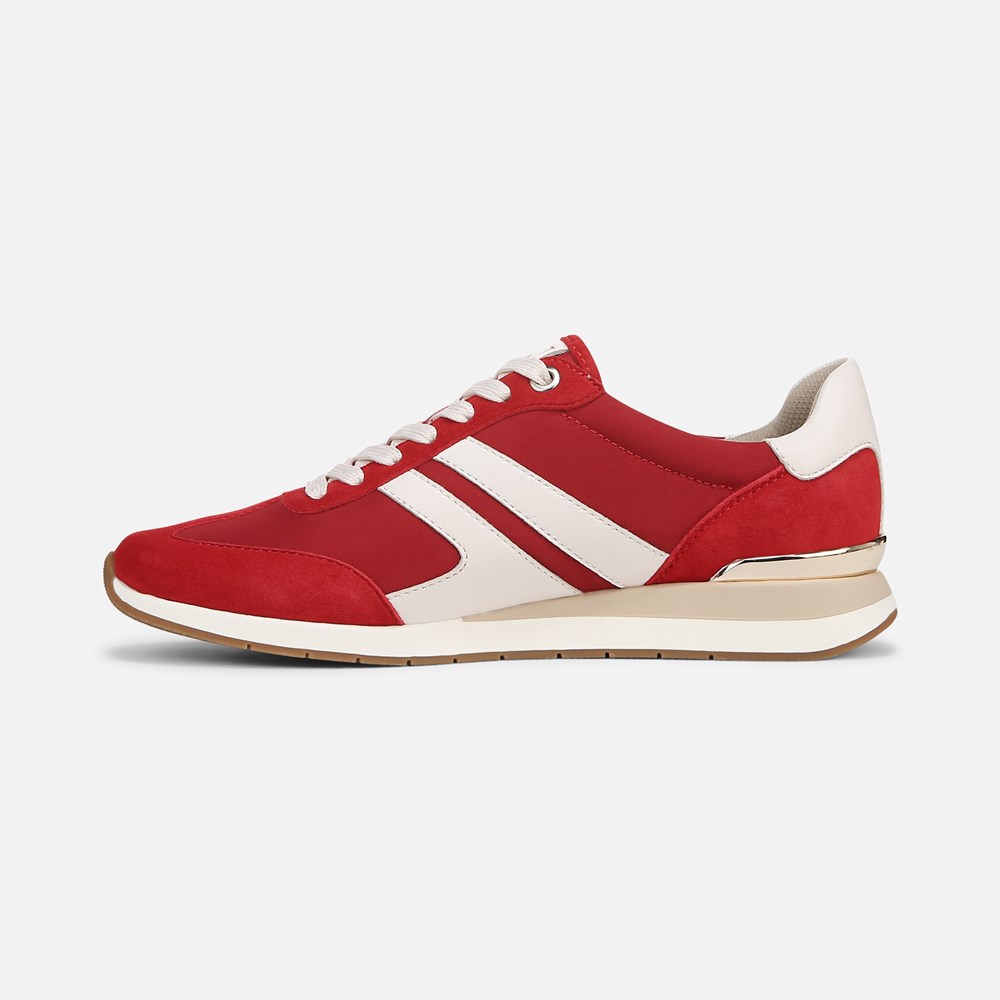 Naturalizer Lorena Lace Up Sneaker - Deep Red Fabric \\u0026 Suede