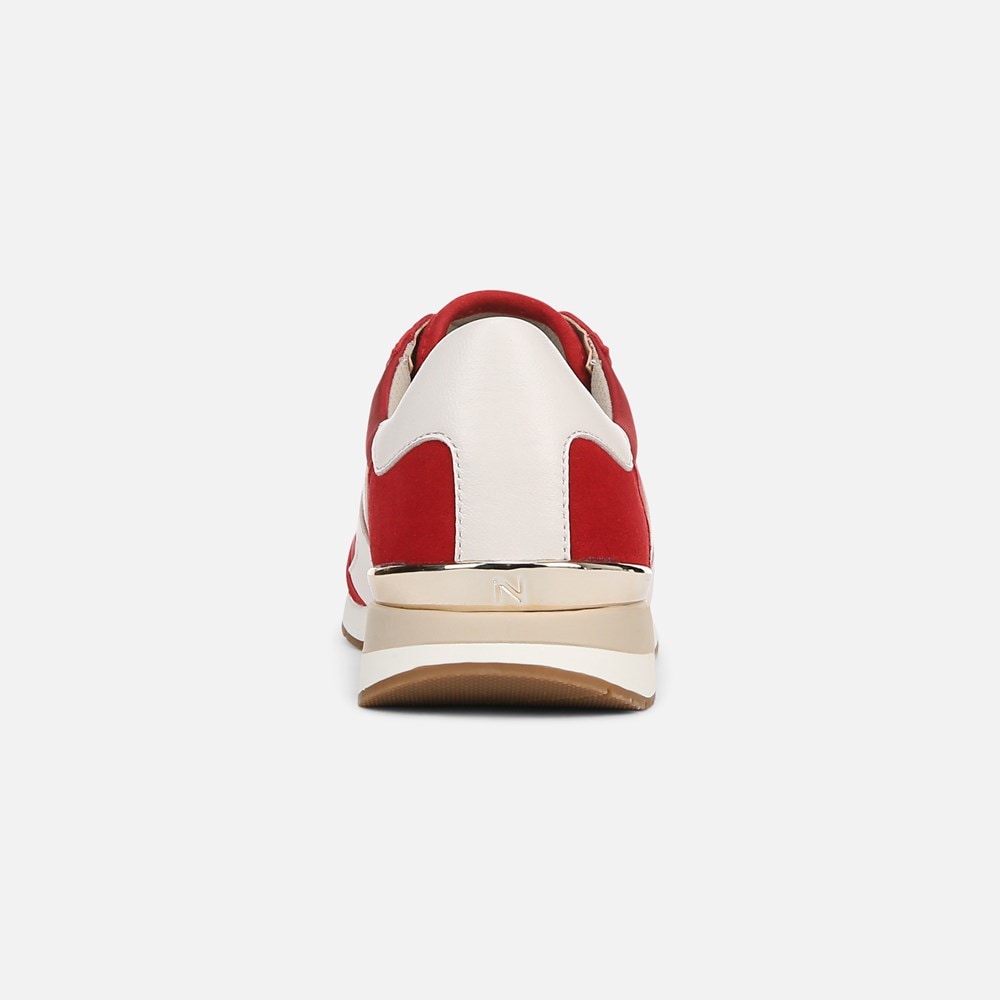 Naturalizer Lorena Lace Up Sneaker - Deep Red Fabric \\u0026 Suede