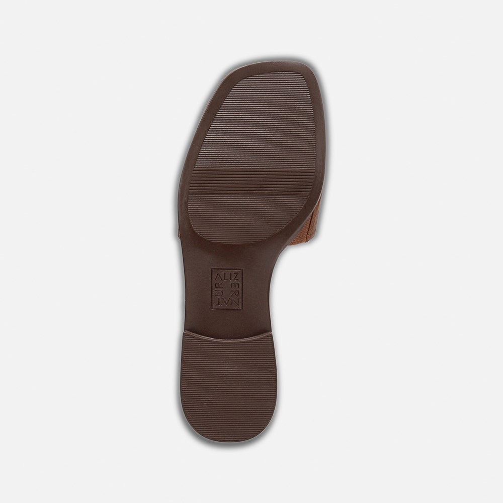 Naturalizer Genevieve Slide Sandal - English Tea Brown Leather
