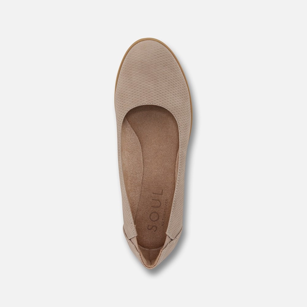 Naturalizer SOUL Idea Ballet Flat - Warm Taupe Tan Faux Leather