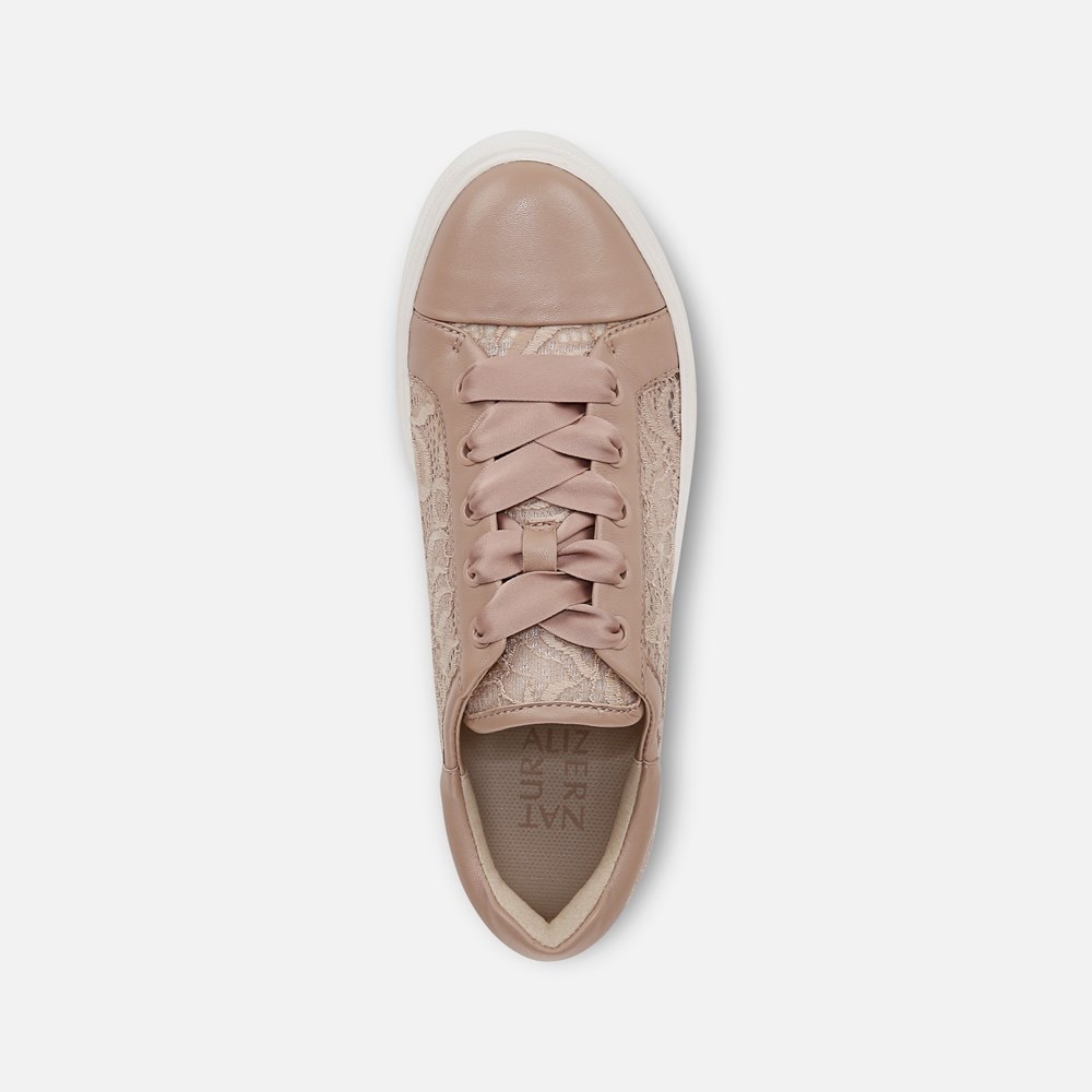 Naturalizer Morrison 2.0 Lace Up Sneaker - Vintage Mauve Leather \\u0026 Fabric
