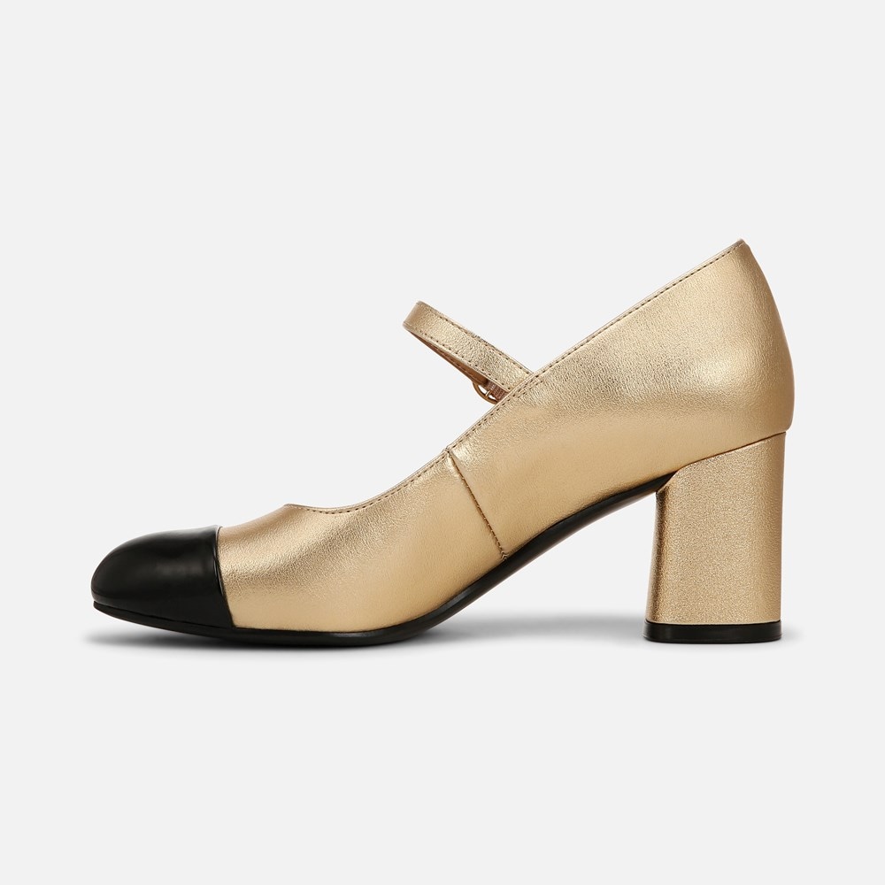 Naturalizer Lovable Mary Jane - Dark Gold / Black Faux Leather