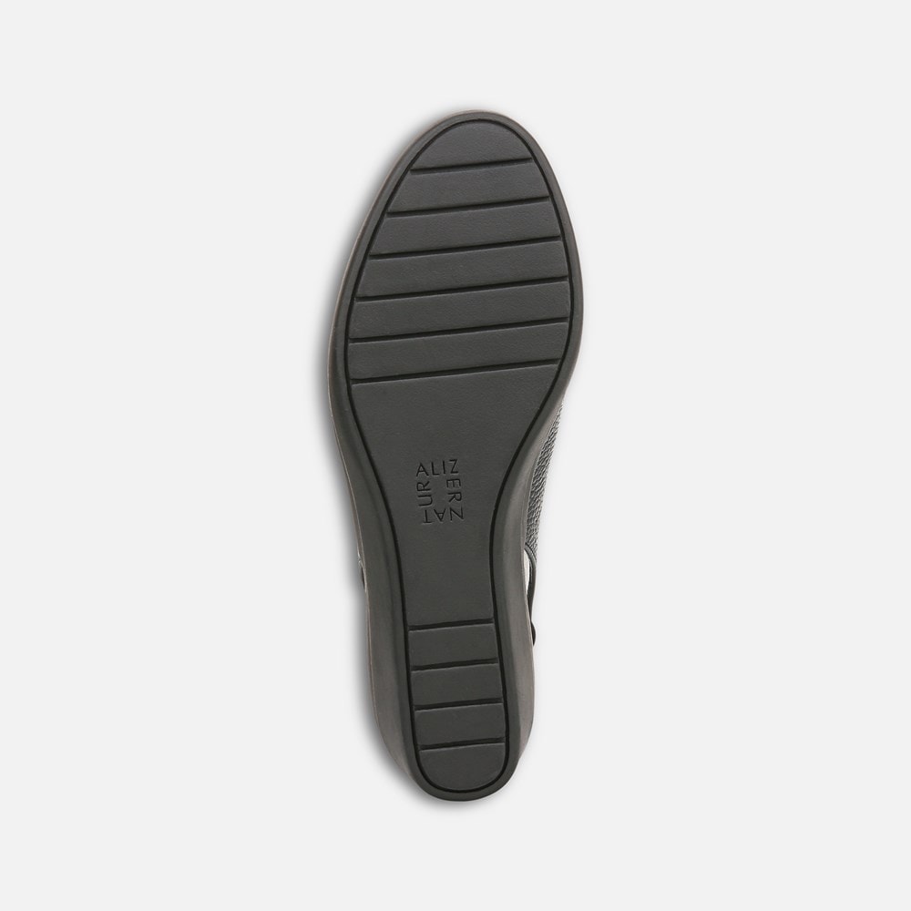 Naturalizer Sutton Slingback Wedge - Black Leather