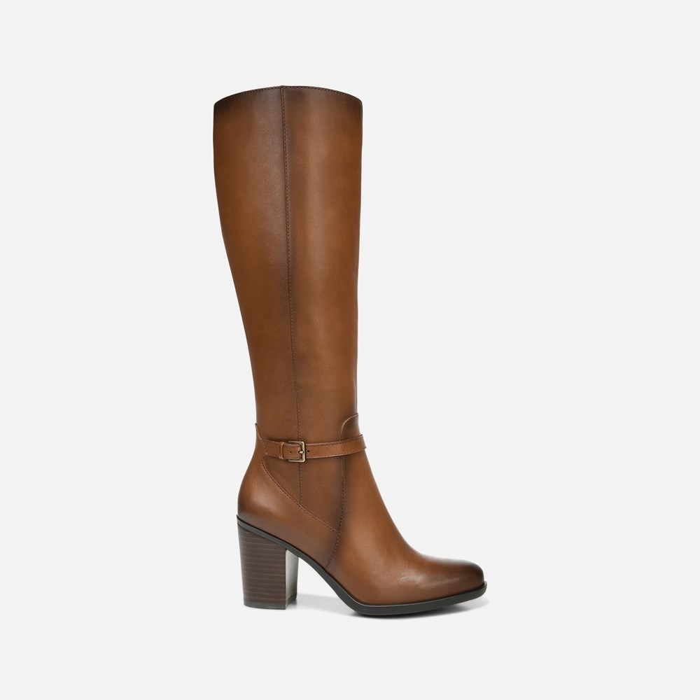 Naturalizer Kalina Wide Calf Knee High Boot - Cider Spice Leather
