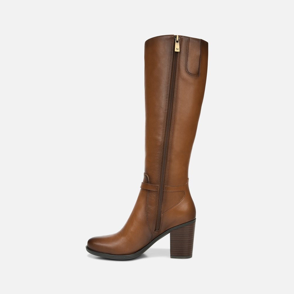 Naturalizer Kalina Wide Calf Knee High Boot - Cider Spice Leather