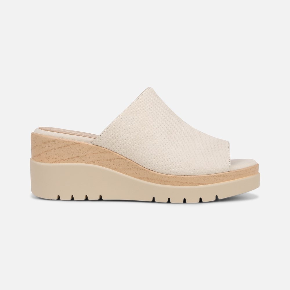 Naturalizer Soul Goodtimes Mule Wedge Sandal - Porcelain Faux Leather