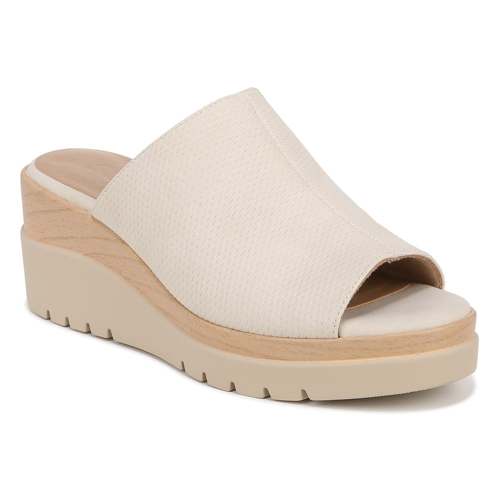 Naturalizer Soul Goodtimes Mule Wedge Sandal - Porcelain Faux Leather
